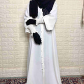 White Cey Crush Basic Abaya